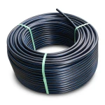 HDPE Plastic Coil Pipe Nominal Pressure 12.5 Bar PE 100 75 mm SDR 11 Black with Blue Stripes