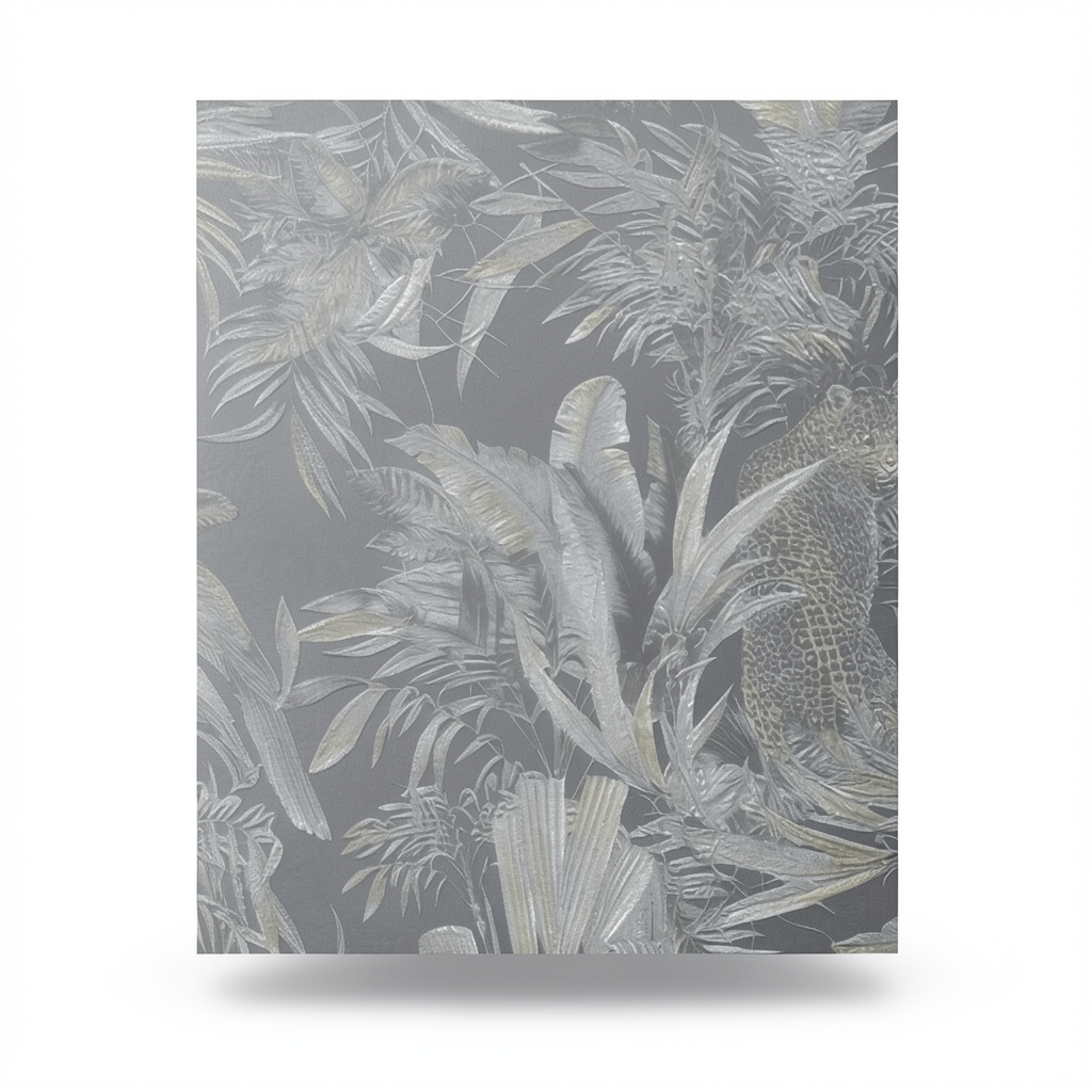 Italian Wallpaper Tropical Design Gray Color, Size 10mx0.70m, Model RC18004