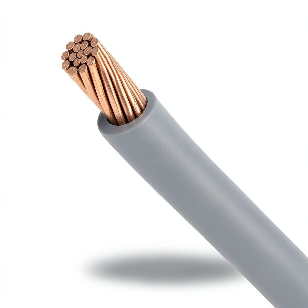 سلك مجدول نحاس مقاس 10 mm2، 450/750 فولت، عزل PVC رمادي