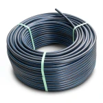 HDPE Plastic Coil Pipe Nominal Pressure 12.5 Bar PE 100 OD 140 mm SDR 11 Black with Blue Stripes