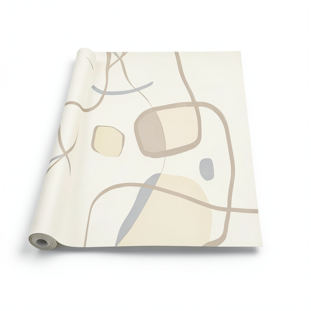 Modern Wall Covering Light Beige 10m x 0.53m, Model 73202