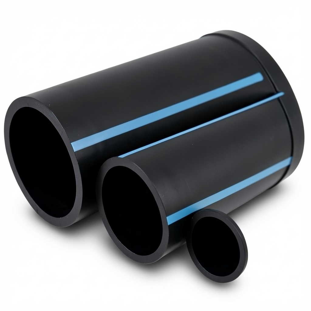 مواسير HDPE الوطني لشبكات المياه ضغط 16 بار قطر خارجي 160 مم سمك 9.5 مم لون اسود