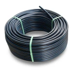 HDPE Plastic Coil Pipe PN 12.5 Bar PE 100 OD 160 mm SDR 11 Black with Blue Stripes