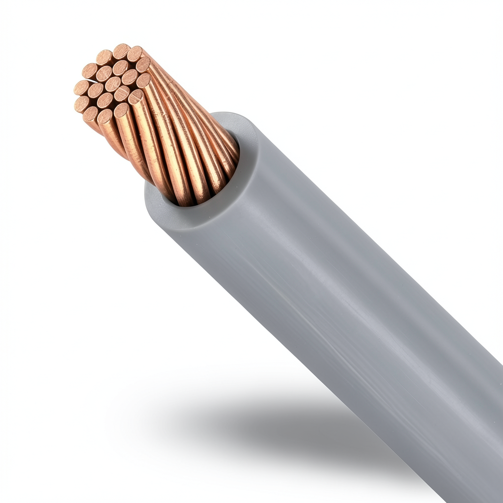 سلك مجدول نحاس 50 mm2، 450/750 فولت، عزل PVC رمادي