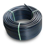 HDPE Plastic Coil Pipe Nominal Pressure 15.6 Bar PE 100 OD 16 mm SDR 9 Black with Blue Stripes