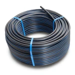 HDPE Plastic Coil Pipe Nominal Pressure 15.6 Bar PE 100 OD 20 mm SDR 9 Black with Blue Stripes