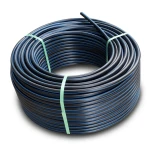 HDPE Plastic Coil Pipe Nominal Pressure 15.6 Bar PE 100 25 mm SDR 9 Black with Blue Stripes