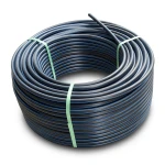 HDPE Plastic Coil Pipe PN 15.6 Bar PE 100 OD 40 mm SDR 9 Black with Blue Stripes