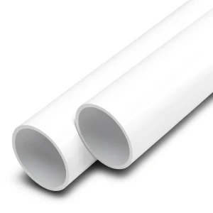 مواسير UPVC ضغط اسمي 15 بار مقاس 1/2 2 إنش سمك 4.8 مم لون أبيض