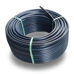 HDPE Plastic Coil Pipe PN 15.6 Bar PE 100 OD 50 mm SDR 9 Black with Blue Stripes