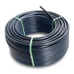 HDPE Plastic Coil Pipe PN 15.6 Bar PE 100 OD 125 mm SDR 9 Black with Blue Stripes