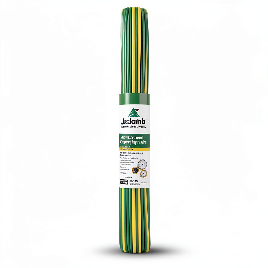 300mm2 Stranded Copper Earthing Wire 450/750V, Green/Yellow | Jeddah Cables Company