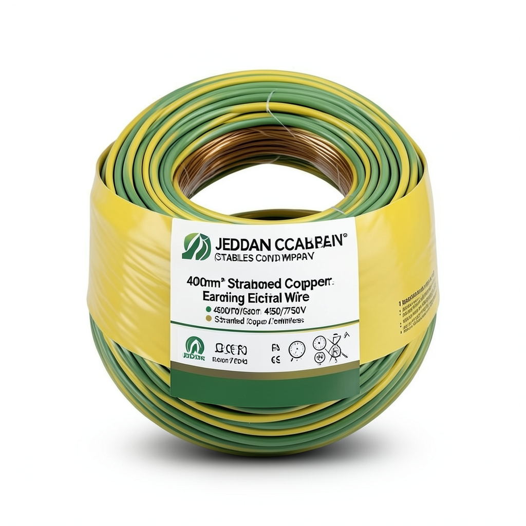 400mm2 Stranded Copper Earthing Electrical Wire 450/750V, Yellow/Green | Jeddah Cables Company