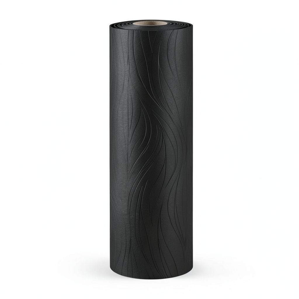 Dutch Wavy Wallpaper 10m x 0.53m, Black Color, Model 17372