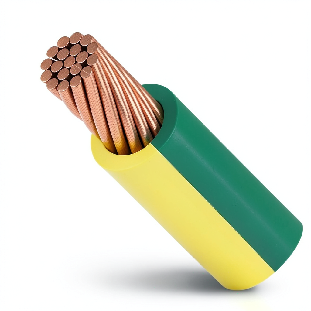Stranded Copper Earthing Electric Wire 16mm, 450/750 Volts, PVC Insulated Green/Yellow