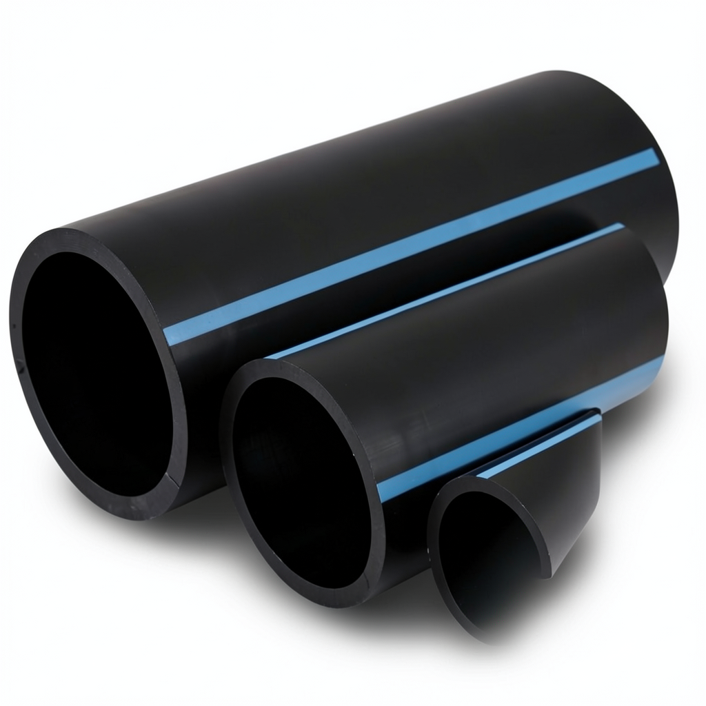 NPF HDPE Pipes for Water Networks Pressure 12.5 Bar Diameter 400 mm Thickness 19.1 mm Black