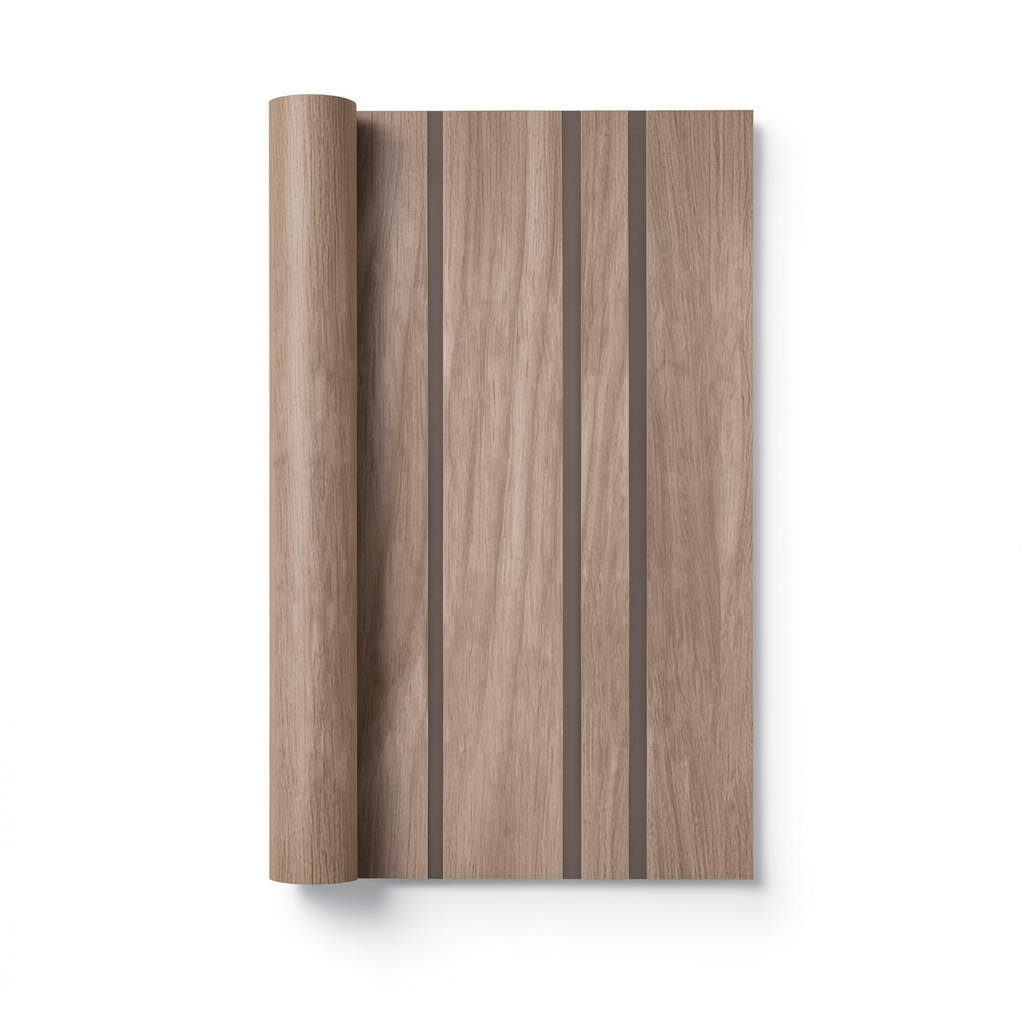 Wall Decoration Wooden Design 5 m x 0.53 m Brown, Model 221002
