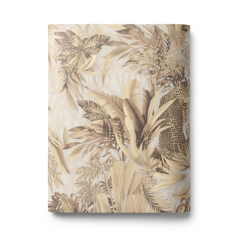 Italian Wallpaper Tropical Design Beige Color, Size 10mx0.70m, Model RC18002