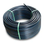 HDPE Plastic Coil Pipe PN 12.5 Bar PE 100 OD 90 mm SDR 11 Black with Blue Stripes