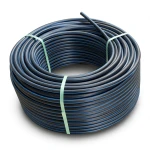 HDPE Plastic Coil Pipe Nominal Pressure 15.6 Bar PE 100 OD 16 mm SDR 9 Black with Blue Stripes