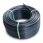 HDPE Plastic Coil Pipe Nominal Pressure 15.6 Bar PE 100 OD 20 mm SDR 9 Black with Blue Stripes