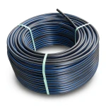 HDPE Plastic Coil Pipe PN 15.6 Bar PE 100 OD 32 mm SDR 9 Black with Blue Stripes