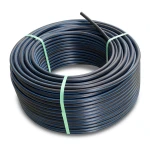 HDPE Plastic Coil Pipe Nominal Pressure 15.6 Bar PE 100 OD 75 mm SDR 9 Black with Blue Stripes