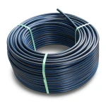 HDPE Plastic Coil Pipe PN 15.6 Bar PE 100 OD 125 mm SDR 9 Black with Blue Stripes