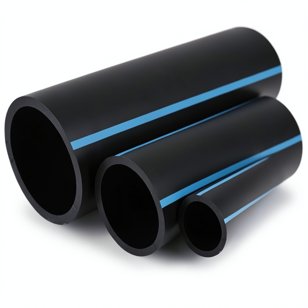 أنابيب HDPE الوطني لشبكات المياه ضغط 16 بار قطر خارجي 50 مم سمك 3.7 مم لون أسود
