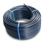 HDPE Plastic Coil Pipe Nominal Pressure 19.2 Bar PE 100 OD 20 mm SDR 7.4 Black with Blue Stripes
