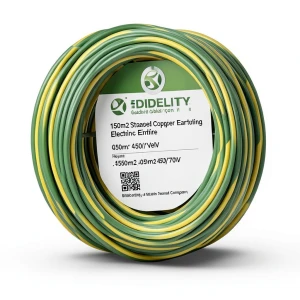 150mm2 Stranded Copper Earthing Electric Wire 450/750V, Green/Yellow | Jeddah Cables Company