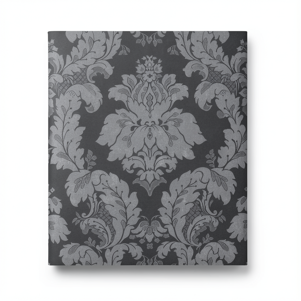 Italian Wallpaper 10m x 0.53m Dark Grey, Model 57054