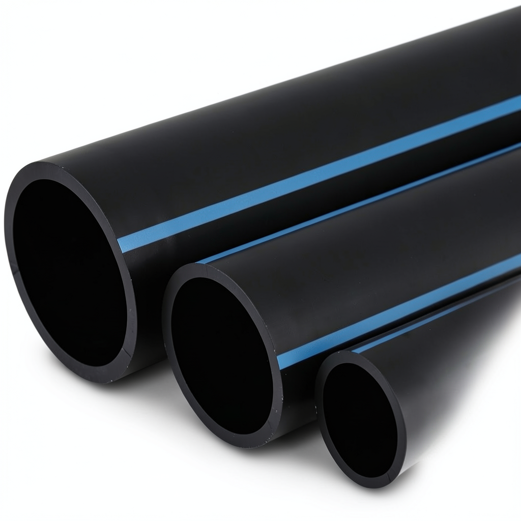 أنابيب HDPE الوطني لشبكات المياه ضغط 16 بار قطر خارجي 90 مم سمك 6.7 مم أسود