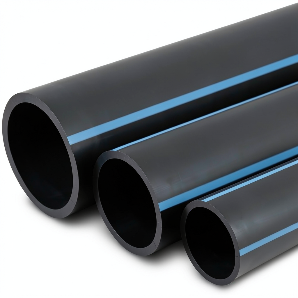 أنابيب HDPE NPF ضغط 20 بار قطر خارجي 110 مم سمك 8.1 مم لون أسود