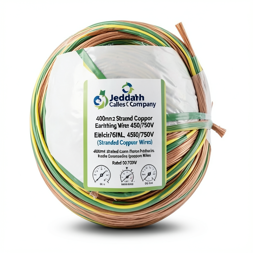 400mm2 Stranded Copper Earthing Electrical Wire 450/750V, Yellow/Green | Jeddah Cables Company