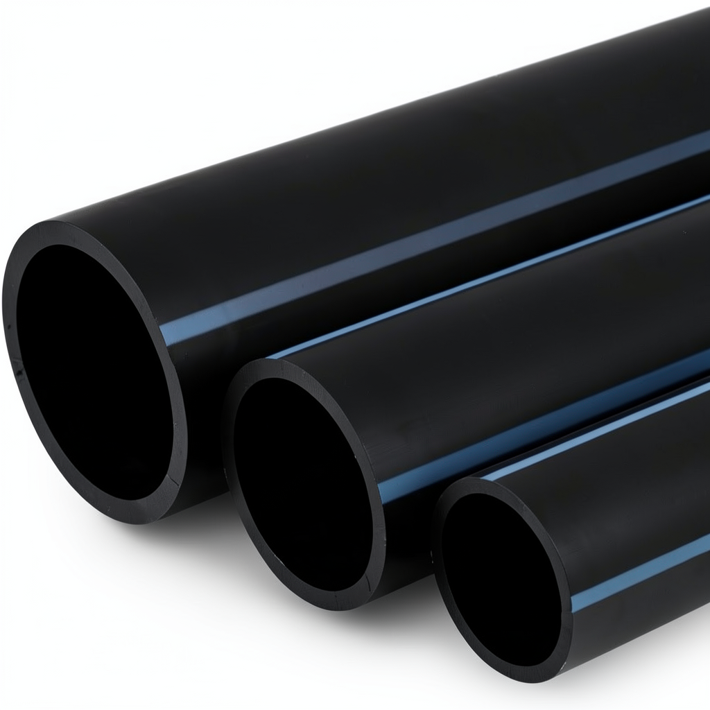 NPF HDPE Pipes Pressure 20 Bar Diameter 125 mm Thickness 9.2 mm Black