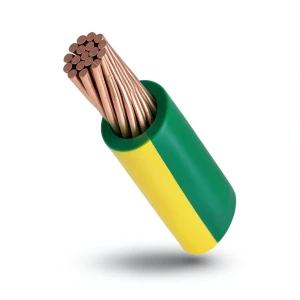 سلك كهرباء تأريض نحاس مجدول 2.5 ملم 450/750 فولت، معزول PVC اخضر/اصفر