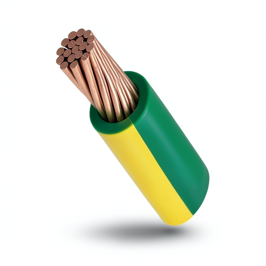 Stranded Copper Earthing Electric Wire 2.5mm, 450/750V, PVC Insulated Green/Yellow