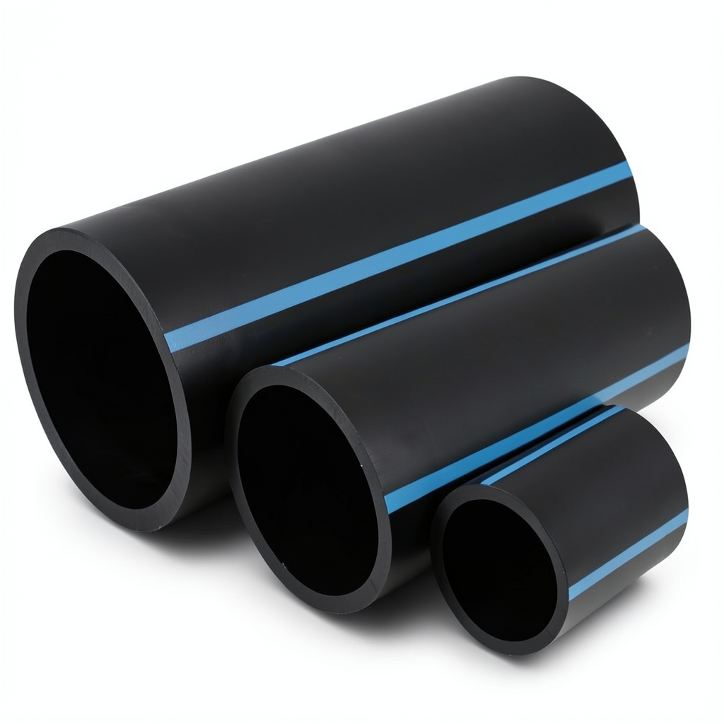 NPF HDPE Pipes Pressure 20 Bar Diameter 160 mm Thickness 11.8 mm Black