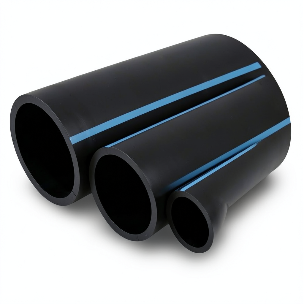 NPF HDPE Pipes Water Networks Pressure 20 Bar Diameter 250 mm Thickness 18.4 mm Black