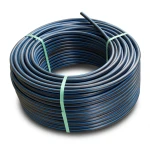 HDPE Plastic Coil Pipe PN 15.6 Bar PE 100 OD 40 mm SDR 9 Black with Blue Stripes