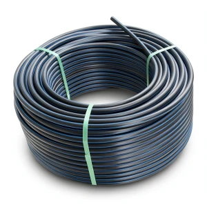 HDPE Plastic Coil Pipe PN 15.6 Bar PE 100 OD 50 mm SDR 9 Black with Blue Stripes