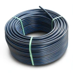 HDPE Plastic Coil Pipe PN 15.6 Bar PE 100 OD 90 mm SDR 9 Black with Blue Stripes