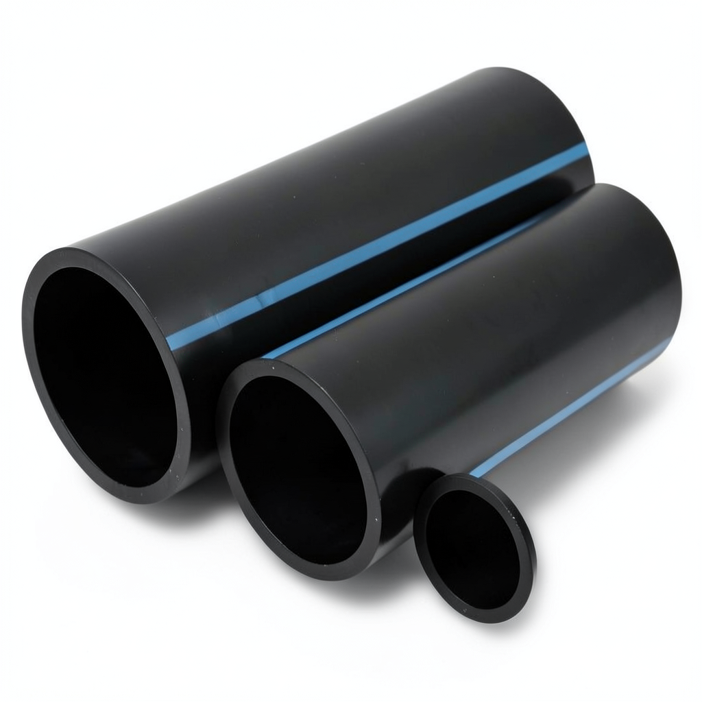 مواسير HDPE الوطني لشبكات المياه ضغط 25 بار قطر خارجي 125 مم سمك 11.4 مم لون اسود