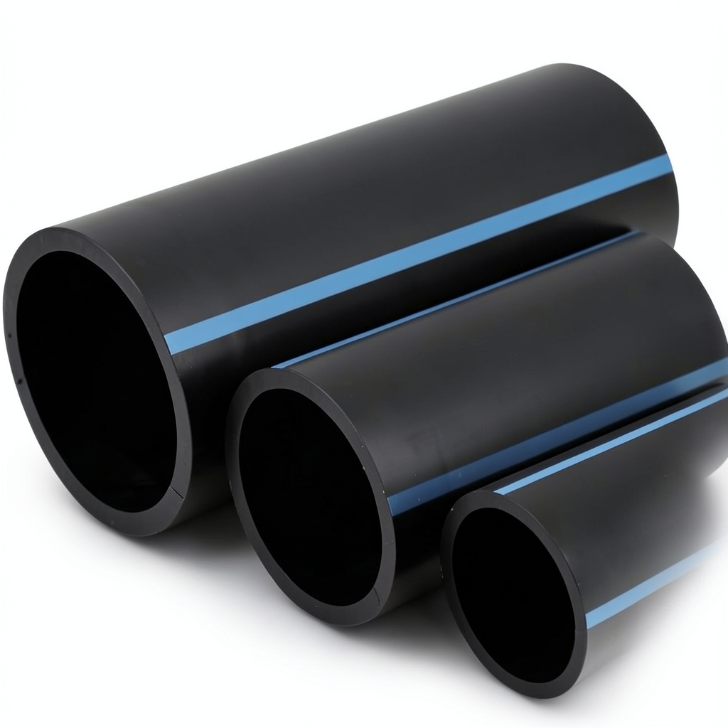 NPF HDPE Pipes Water Networks Pressure 25 Bar Diameter 180 mm Thickness 16.4 mm Black