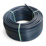 HDPE Plastic Coil Pipe Nominal Pressure 19.2 Bar PE 100 OD 20 mm SDR 7.4 Black with Blue Stripes