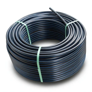 لفة أنابيب بلاستيك HDPE ضغط 19.2 بار PE 100، قطر خارجي 40 مم، SDR 7.4 لون أسود مع خط أزرق