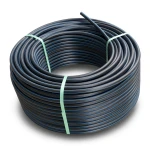 HDPE Plastic Coil Pipe Nominal Pressure 19.2 Bar PE 100 OD 90 mm SDR 7.4 Black with Blue Stripes