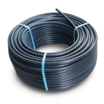 HDPE Plastic Coil Pipe Nominal Pressure 19.2 Bar PE 100 OD 110 mm SDR 7.4 Black with Blue Stripes