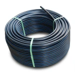HDPE Plastic Coil Pipe PN 19.2 Bar PE 100 OD 125 mm SDR 7.4 Black with Blue Stripes